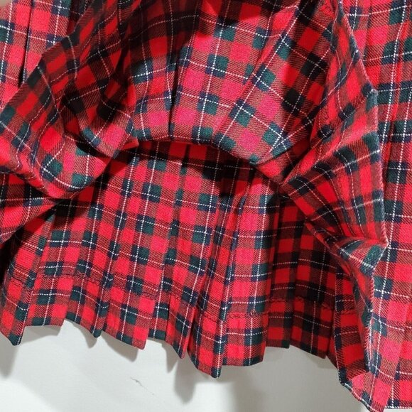 Vintage Pendleton 100% Wool Skirt Womens Sz 10 Tartan Plaid Pleated Red Green - Picture 7 of 11